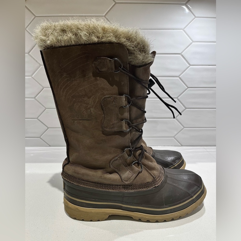 Mens Sorel Verdun Vintage Leather Winter Boots Size 9